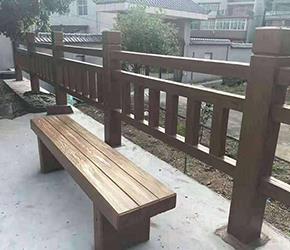 南京仿木栏杆+仿木平长椅